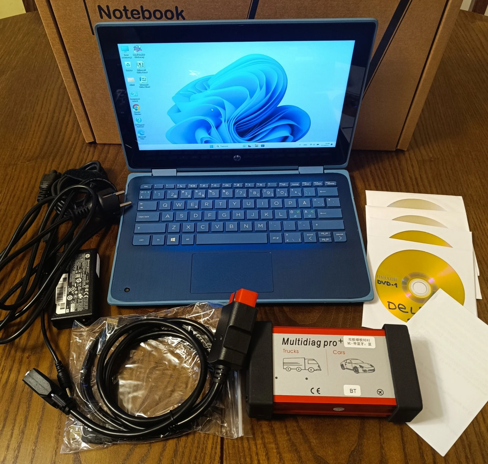 Комплект универсална aвтодиагностика и лаптоп HP ProBook x360 с тъчскрийн екран | Mobile.bg — изображение 1