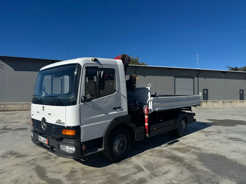 Mercedes-Benz Atego 815* Тристранен самосвал с кран* HMF500, снимка 16 - Камиони - 52201490