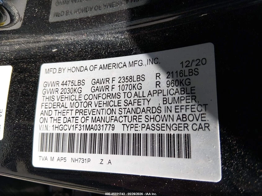 Honda Accord 1.5L I-4 DI, DOHC, VVT, TURBO, 192HP Front Wheel | Mobile.bg � ����������� 9