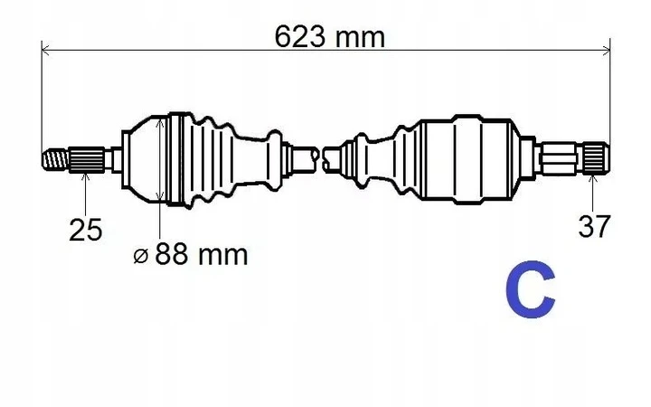 Полуоска предна лява Opel Corsa/Peugeot 208 1.2/1.5/1.6 HDI 2019- RH 9825392980 / 1647577780 / 98360, снимка 2 - Части - 48846917