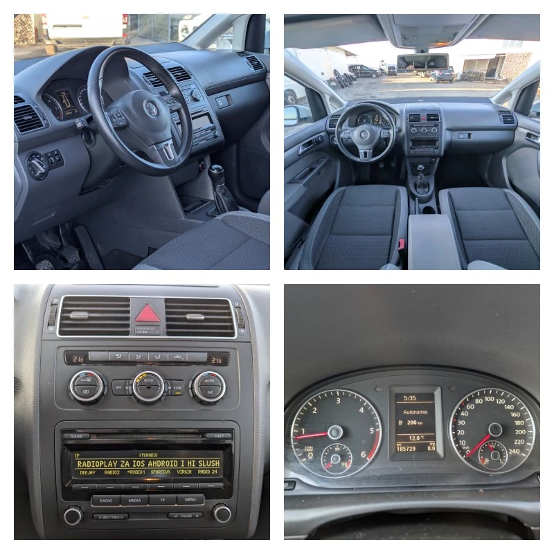 VW Touran 1.6TDi 105k.с 6+ 1места, снимка 16 - Автомобили и джипове - 53660249