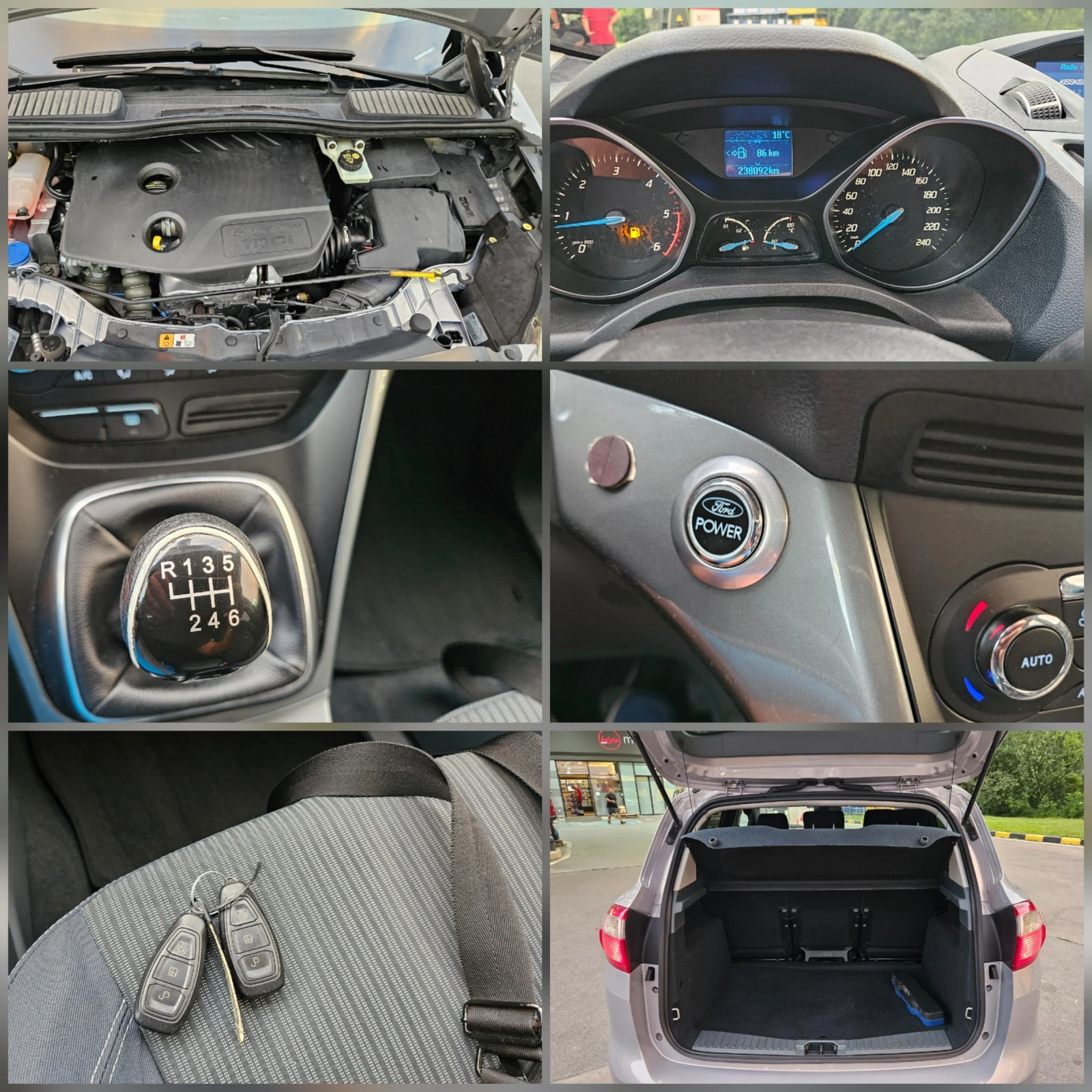Ford C-max 1.6 Hdi TITANIUM/KLIMATRONIK6skorosti, снимка 16 - Автомобили и джипове - 55569886