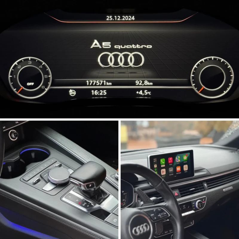 Audi A5 2.0 S-Line quattro  HEAD-UP/CarPlay/Keyless GO, снимка 9 - Автомобили и джипове - 48457888