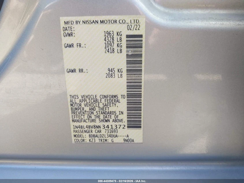 Nissan Altima 2.5l S Fwd, снимка 9 - Автомобили и джипове - 54315424