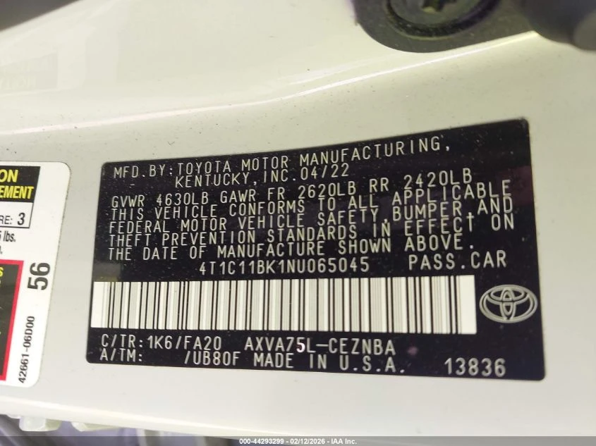 Toyota Camry 2.5l Le Awd - изображение 9