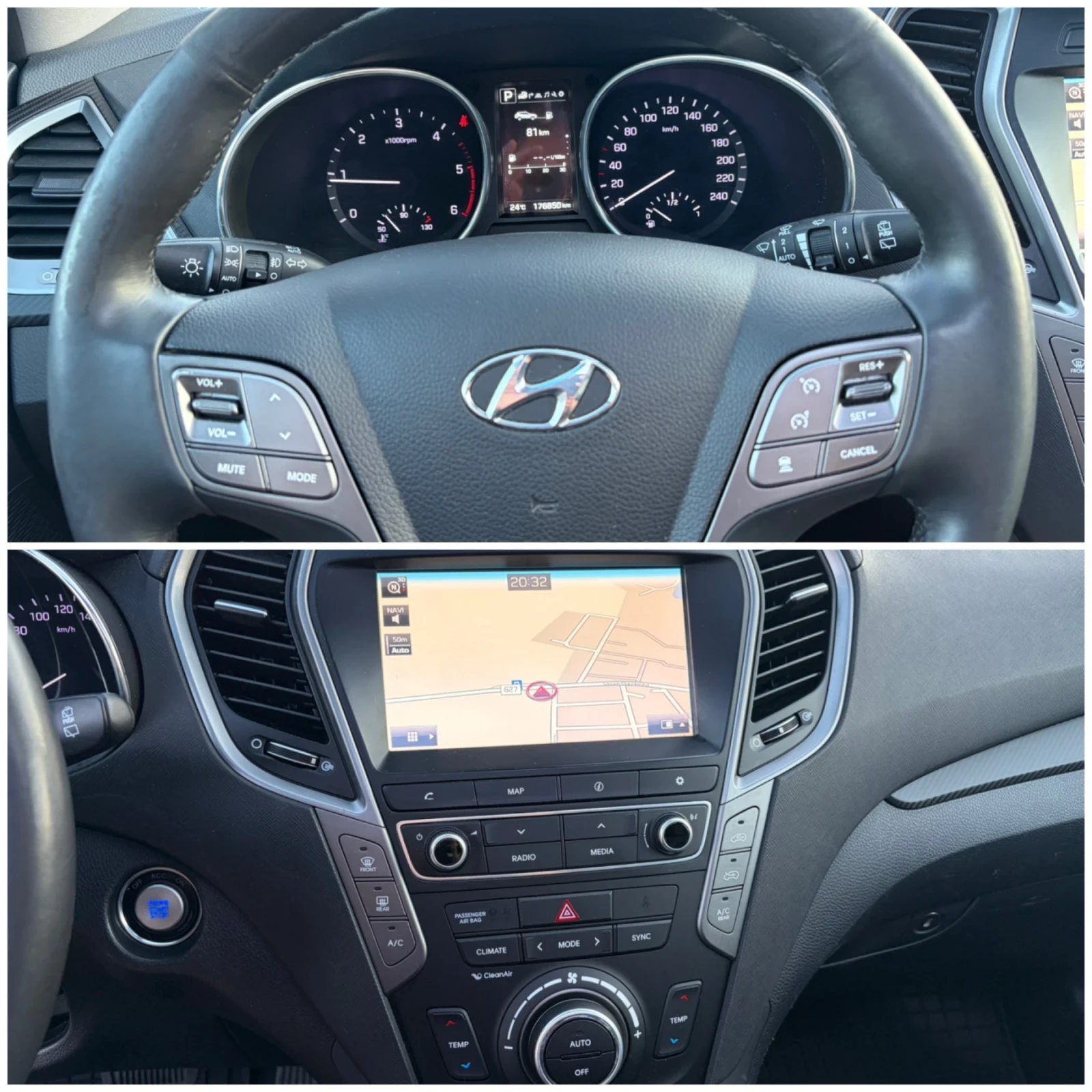 Hyundai Santa fe 2.2crdi* 200hp* 4x4* Швейцария, снимка 15 - Автомобили и джипове - 55730167