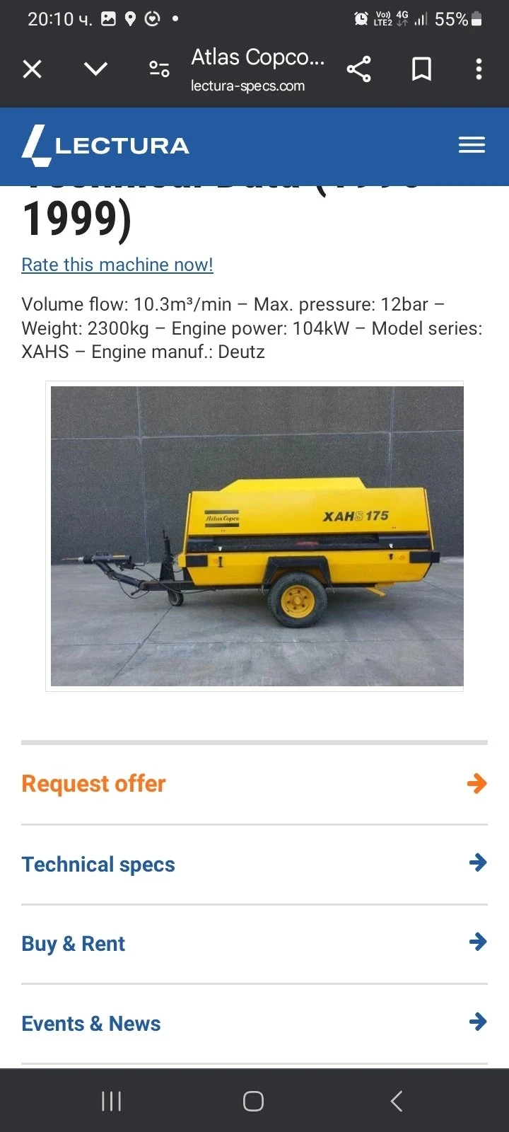 Компресори Atlas Copco XAHS 175, снимка 6 - Индустриална техника - 49200134