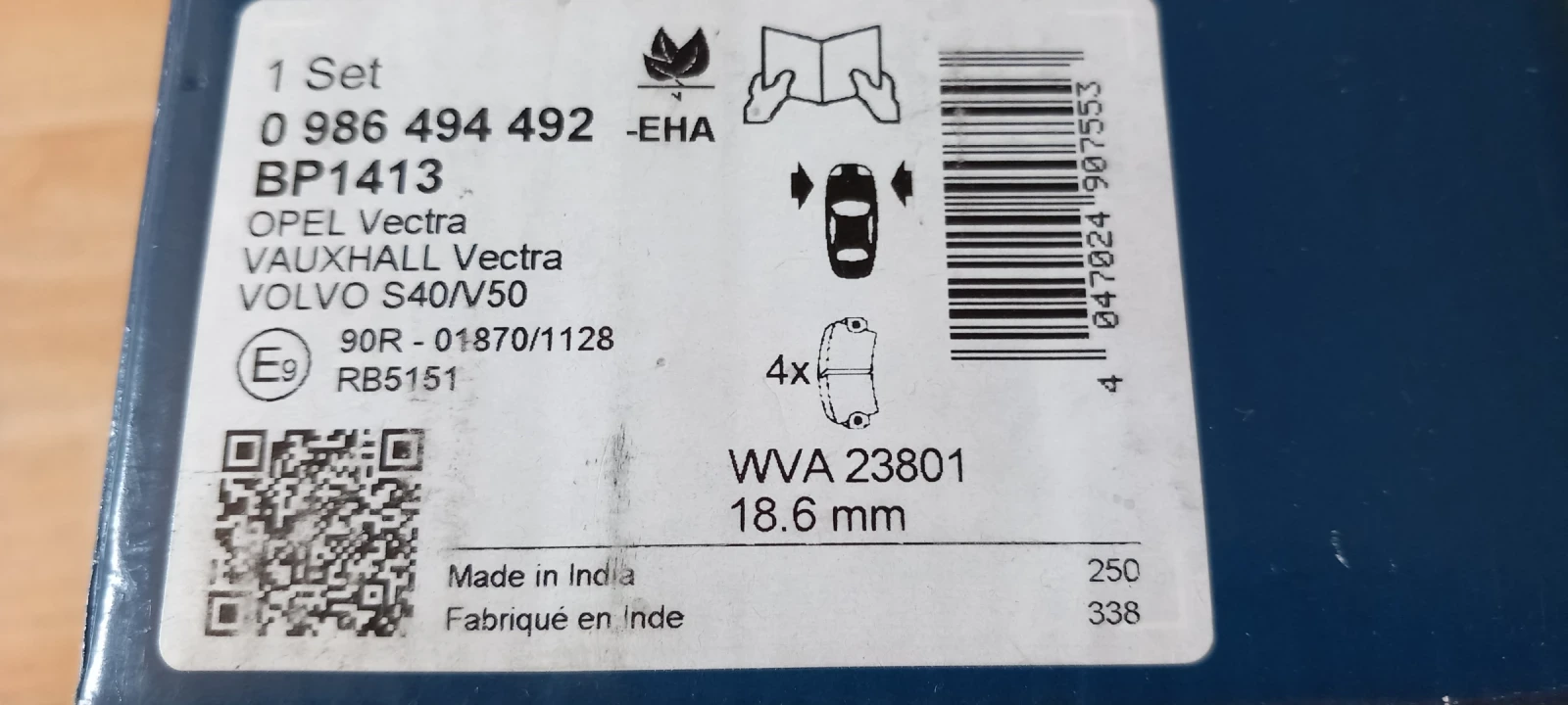 Продавам чисто нови накладки за OPEL,VOLVO FORD, снимка 4 - Части - 55241392