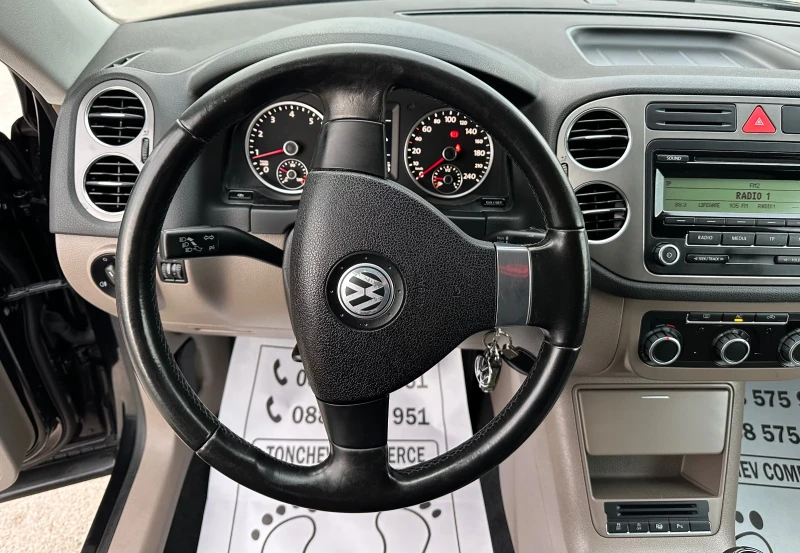 VW Tiguan 104.859km-NEW-6-speed-PARKTRONIK-EURO-5A-TOP-NEW, снимка 11 - Автомобили и джипове - 48418221