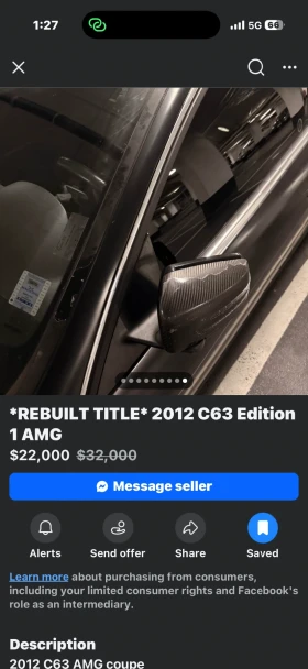 Mercedes-Benz C 63 AMG Edition 1 * Face * CARFAX * REBUILT TITLE * , снимка 11