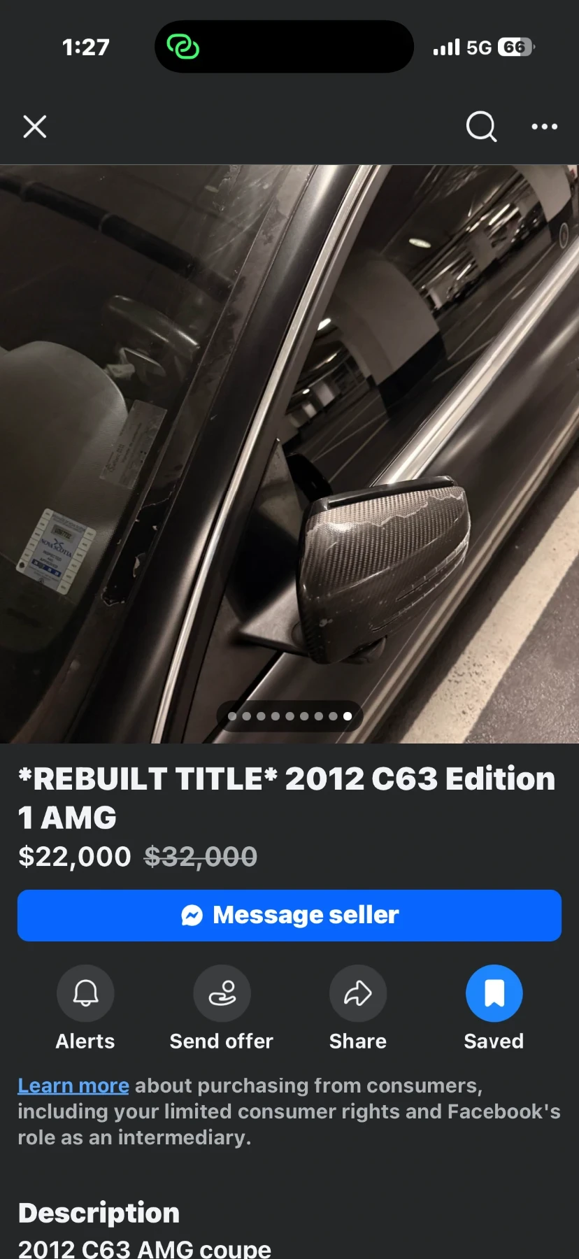 Mercedes-Benz C 63 AMG Edition 1 * Face * CARFAX * REBUILT TITLE * , снимка 11 - Автомобили и джипове - 56177608