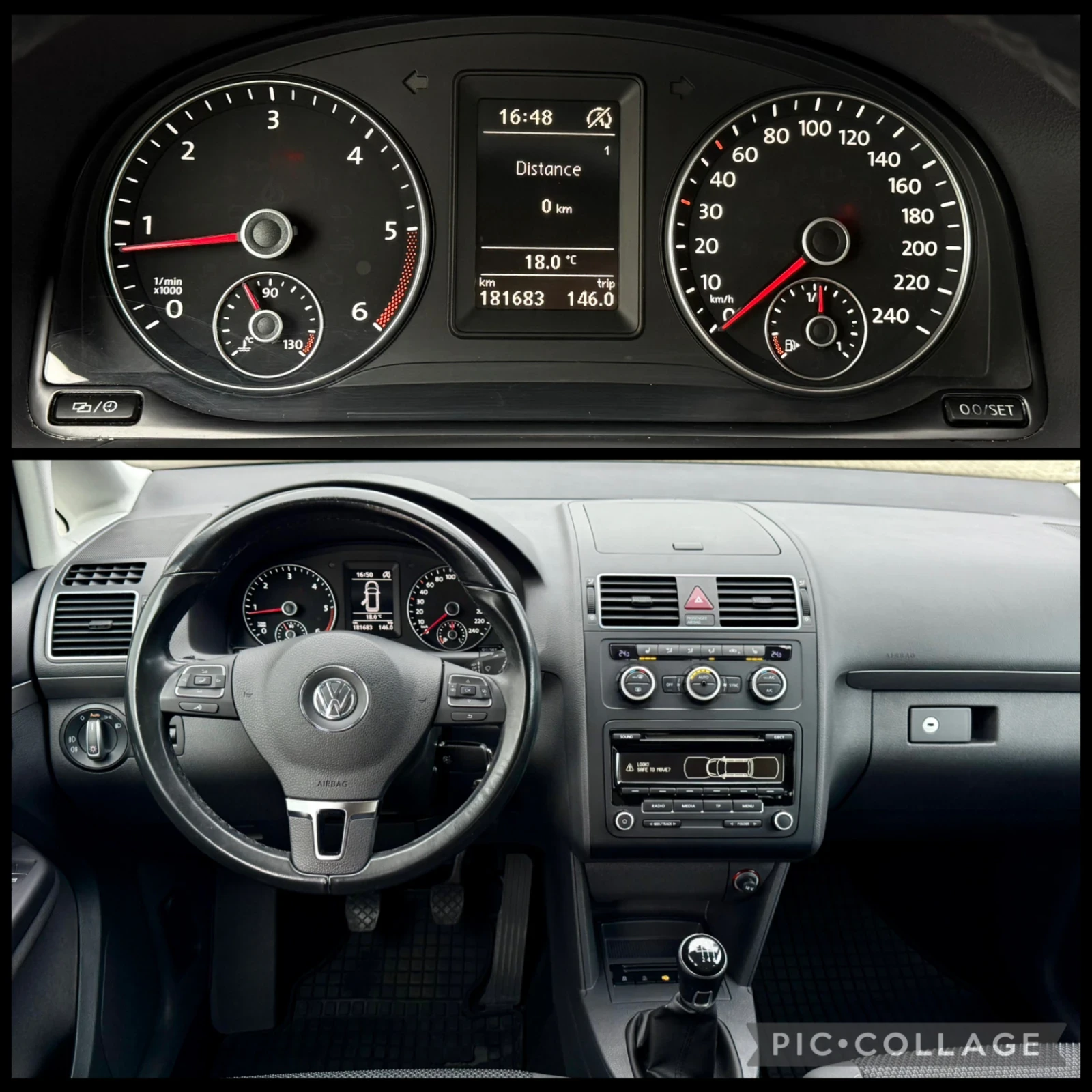 VW Touran 1.6 TDi 6ck Фейслифт LED фарове , снимка 11 - Автомобили и джипове - 54724730