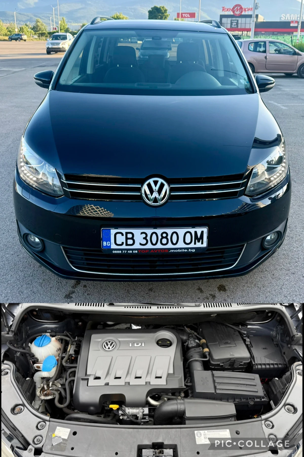 VW Touran 1.6 TDi 6ck Фейслифт LED фарове , снимка 2 - Автомобили и джипове - 54724730