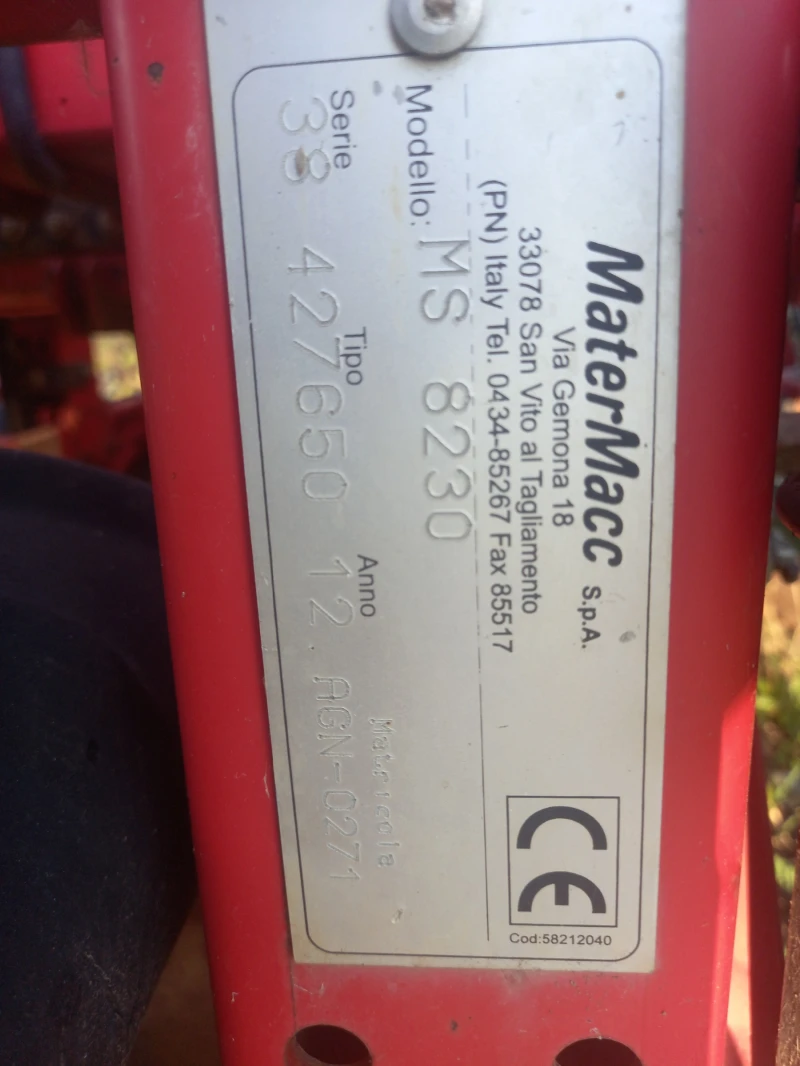 Сеялка Matermacc MS 8230- AGN 0271, снимка 7 - Селскостопанска техника - 51927859