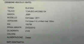 Jeep Compass LIMITED , 2.2CRD-163k.c  Navi. 4х4, снимка 16